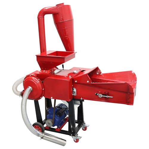 INTSUPERMAI Straw Crusher and Feed Pulverizer Machine 220V 500KG/H Red