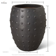 Emissary Matte Black Stoneware Round Planter 20in. L x 26in. H