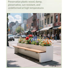 Planter Box Planter Bench Combo Outdoor Long Seat for Garden for Yard