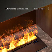 Fireplace 3D Simulation Flame Background Wall Stove, 3mm Ultra-thin Panel, Intelligent Water Filling, High Flame, Electronic Steam Humidifier 3D Fireplaces ( Color : Single color , Size : 200cm )