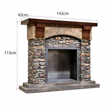 CFGH6FDF Faux Stone Fireplace with Mantel Freestanding Rustic Indoor