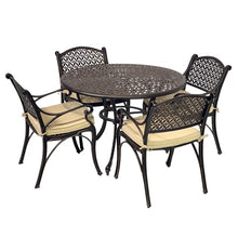 Kinger Home 5-Piece Cast Aluminum Outdoor Dining Set with Cushions, Oil-Rubbed Bronze