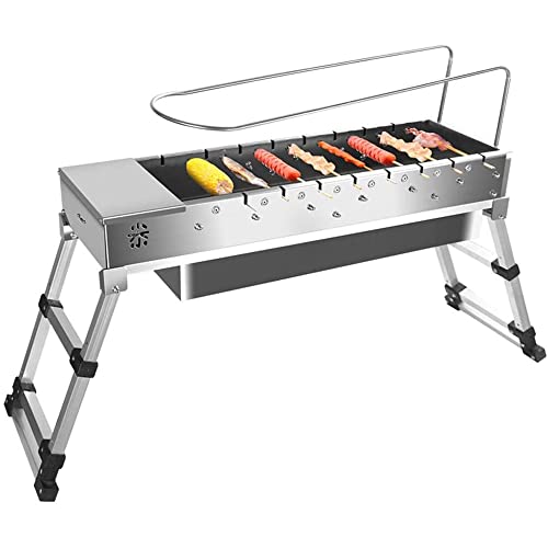 Outdoor Portable Automatic Grill, Folding Grill Heavy Duty Stainless Steel Grill, Outdoor Camping Travel Picnic Cooking Grill Tool Kit