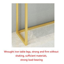 OGMOYT Console Table Marble Wrought Iron Porch Table Dining Side Table Wall Side Long Table Narrow Tabl 31.4脳11.8脳31.4 Inch
