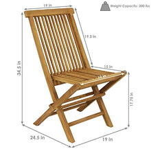 Sunnydaze Hyannis Wooden Teak Folding Chairs, Light Brown Finish, Set of 2