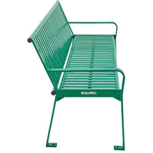 Global Industrial 4 ft. Outdoor Park Bench with Back, Vertical Steel Slats