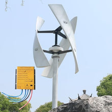 ZHOZHUT 2000W / 2500W Vertical Wind Turbine Generator 3 Blades 12V / 24V / 48V Low Noise Rotation Wind Turbine Generator with MPPT Controller Maglev Wind Turbine for Home Use,White,2500W12V