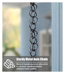 XHsghSEG rain Chain, Aluminum Alloy for Rain Gutter Downspout Garden Decor Multiple Sizes 1-4m(Style a,3 m (9.8ft))