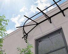 Palram - Canopia Lily 11' x 3' Victorian Door/Window Awning, Black/Clear
