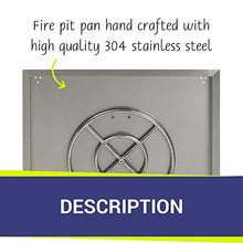 30" Stainless Steel Square Drop in Pan with 18" Ring Ring
