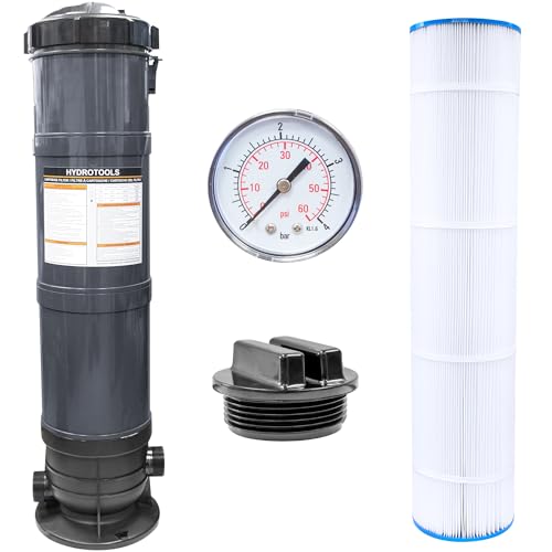 SWIMLINE HYDROTOOLS Above-Ground Pool Cartridge Tank & Replacement Filter Element - 100 Sq. Ft. High-Performance Filtration Sure-Flo System, Pump or Base Not Included