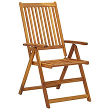 ZQQLVOO Folding Patio Chairs with Cushions 8 pcs Solid Acacia Wood, Outoor Bar Height Stools, Outdoor Dining Chair, Patio High Top Bar Height Stool Chairs for Home Entertaining