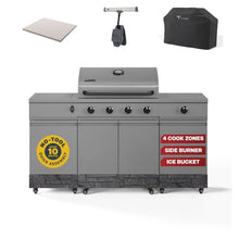 Tytus Fresno 66" 5-Burner Propane or NG Grill, Cover, Light, PIzza Stone