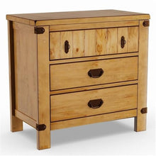 BOWERY HILL Transitional 3-Drawer Wood Nightstand Weathered Brown Elm