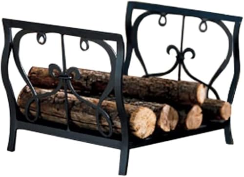 DJVHSRI Outdoor & Indoor Firewood Rack, Heavy Duty Metal Log Holder with Powder-Coated Finish,