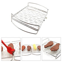 OEKFVCHVZ BBQ Tool Grilling Basket Basting Meat Mat Easy Clean Stainless Steel Vegetables Outdoor Portable