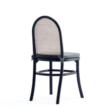 Manhattan Comfort Paragon Rattan Wicker Cane Side Outdoor Dining Chair Set of 4 with Grey Cushions