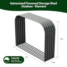 ANLEOLIFE Element Gray Outdoor Firewood Rack, 4-Pack with Corrugated Roofs