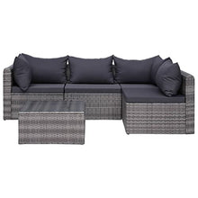 HEFZGDB 7-Piece Grey Garden Lounge Set with Modular Design and Weather-Resistant PE Rattan, Comfortable Cushions for Outdoor Patio Seating and Relaxation