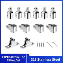 12 PCS 316 Stainless Steel Bimini Top Hardware Fitting Set Deck Hinge Jaw Slide Eye End Fitting(19mm 12pcs)