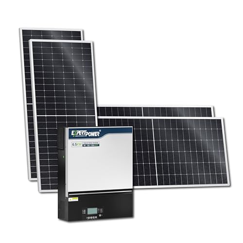 ExpertPower 2160W Solar Power System Kit | 48V - 120V 6.5KW Hybrid Solar Inverter, 540W Bifacial Solar Panels x 4, 120A MPPT Controller | Residential, Back Up, Home, Cabin, Off Grid
