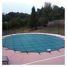 MZZKFC Customizable Round Inground Pool Safety Cover, 3 5 10 15 20 25 30 35 FT Dia Winter Pool Protector, Extra Long Pool Safety Net Cover Max Load 200kg/441Ibs(Green,14.5ft)