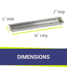 American Fireglass Stainless Steel Linear Drop-in Fire Pit Pan and Burner, 36 by 6-Inch