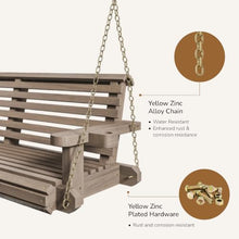 Porchgate Amish Heavy Duty 800 Lb Roll Comfort Treated Porch Swing W/Chains (5 Foot, Warm Walnut Stain)