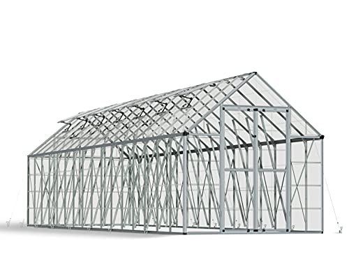 Palram - Canopia Snap & Grow 8' x 32' Polycarbonate Greenhouse, Silver