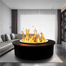 FURUIM2024M Electric Fireplaces 3D Fireplace Decoration with Simulated Flames Round Built-in(Small)