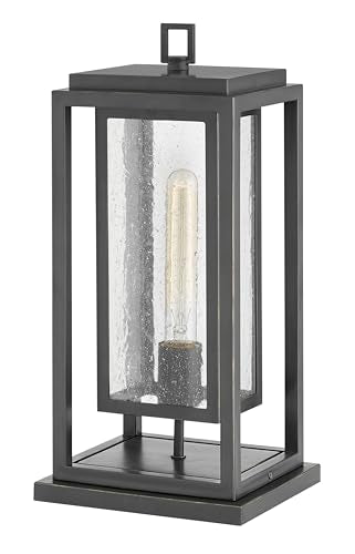 Hinkley Republic Medium 12V Outdoor Pier Mount Lantern, Oil Rubbed Bronze