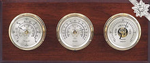 Maximum Montauk Three-Instrument Weather Station - Mahogany, Brass Case, Silver Dial