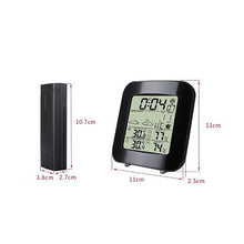 HBJWOV Barometer Indoor and Outdoor Hygrograph with Backlit Clock Electronic Weather Forecast Desk