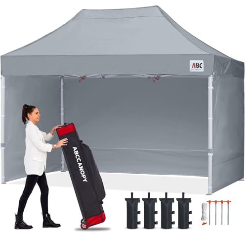 ABCCANOPY Commercial Pop Up Canopy Tent with Sidewalls 8X12,Gray