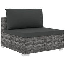 BUKSCYJS Patio Couch, Patio Lounge Chairs, 12 Piece Patio Lounge Set with Cushions, Robust and Durable Suitable for Porch, Balcony or Other Outdoor Space Poly Rattan Gray