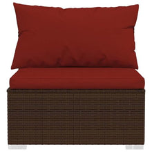 LDEWOAMEG 12 Piece Patio Lounge Set with Cushions Brown Poly Rattan
