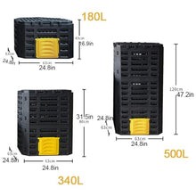 Stackable Outdoor Compost Bin, Plastic Garden Composter for Kitchen and Yard Waste, Easy Access Lid an Ventilation, Small Space-Saving Composting Bin(Yellow,500L(132.1Gallon))