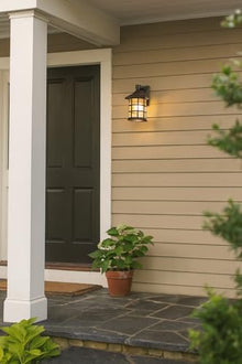 Hinkley Freeport Coastal Elements Medium Wall Mount Outdoor Lantern, Composite, New England Design, Clear Seedy Glass, Fade Resistant, Textured Black Finish