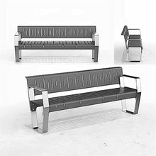Park Patio Seat Outdoor Park Bench, Painted Steel Bench with Back and Armrest, Garden Chair Patio Garden Bench Porch, Pool Lawn Garden Furniture
