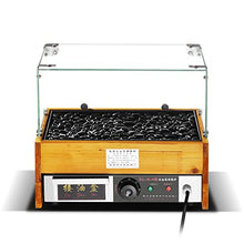 MNSRRN Electric Tropical Glass Shielding Hot Dog Machine, Commercial Stainless Steel Sausage Electric Hot Lava Stone Multi-Function Grilling Hot Dog Sausage Barbecue Machine