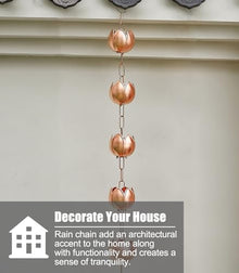 YUSIWOAL Adjustable Rain Chain with Lotus Design for Gutter Downspout Water Flow Decoration(3.6 m (11.8ft))