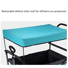 Handcart, Folding Camping Cart Garden Wagon, 4 Wheeled Collapsible Festival Trolley,Removable Oxcloth,Adjustable Handle,100 Liters Super Large Capacity 120Kg/Green