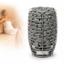 MASTLOUFUL Electric Sauna Heater, Open Stone Pillar with Stainless Steel Construction and Floor-Standing Design for Home Sauna Rooms and Traditional Saunas, 3kW 15kW