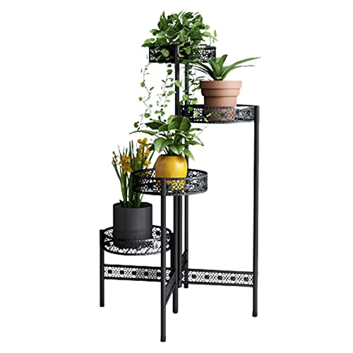 OJKJGYTF Balcony Wrought Iron Flower Pot Shelf European Style Simple Light Luxury Indoor Flower Shop Green Plant Shelf Multi-Layer Floor Flower Stand