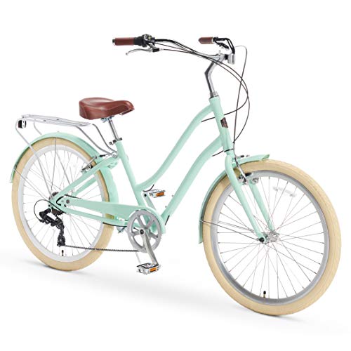 sixthreezero A/O Frida Women's Bicycle 7-Speed Step-Through Touring Hybrid Bike Mint Green