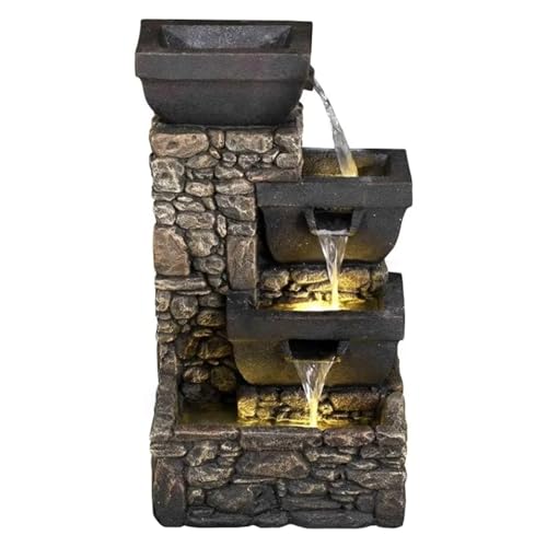 HIONJIN Water Fountain Home Soothing Sound Machine with Automatic Pump Outdoor Fountain