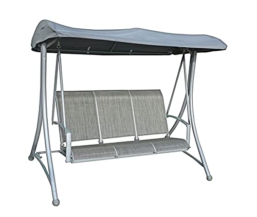 ROJAPLAST 103/9 Metal Garden Three Seat Swing, Grey, 123 x 196 x 179 cm