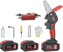 Mini Chainsaw Cordless 4Inch 21V Powerful Electric Chainsaw with Battery | Handheld Lightweight Mini Chainsaw for Garden Bush Branch Pruning Wood Cutting (Size : 10000mAh) ()