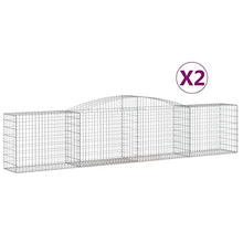 Arched Gabion Baskets 2 pcs 157.5"x19.7"x31.5"/39.4" Galvanized Iron White Black
