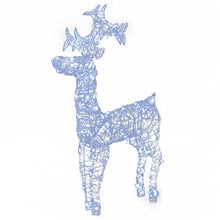 QZZCED Set of 3 Lighted Acrylic Reindeer Christmas Decorations with Dynamic LED Patterns and Weather-Resistant Finish for Indoor and Outdoor Holiday Display